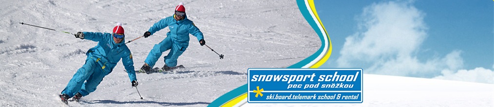 Lyžařská škola a půjčovna z Pece pod Sněžkou - Snowsport School Pec pod Sněžkou.					