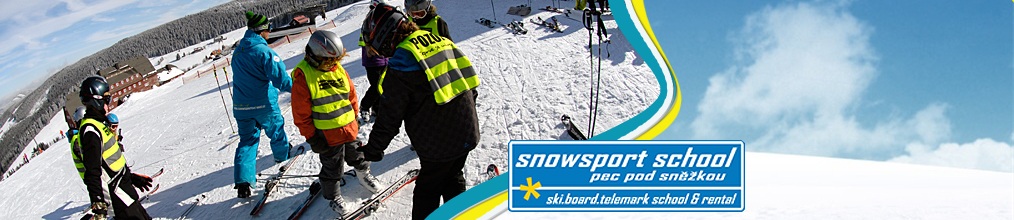 Lyžařská škola a půjčovna z Pece pod Sněžkou - Snowsport School Pec pod Sněžkou.					