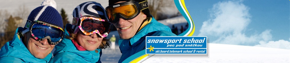 Lyžařská škola a půjčovna z Pece pod Sněžkou - Snowsport School Pec pod Sněžkou.					