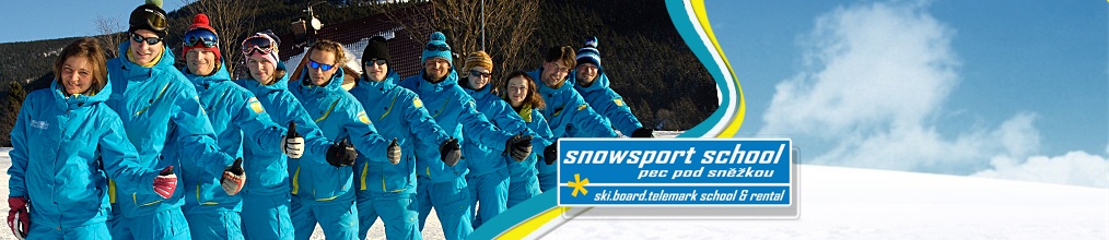 Lyžařská škola a půjčovna z Pece pod Sněžkou - Snowsport School Pec pod Sněžkou.					