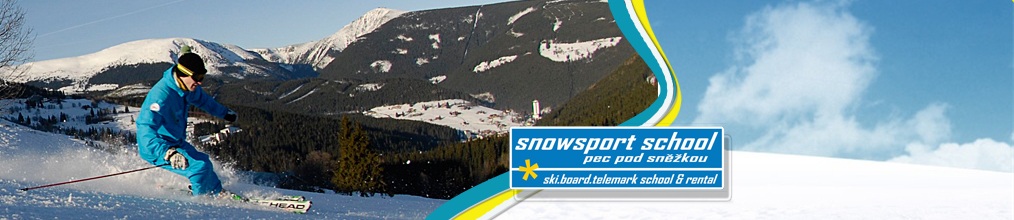 Lyžařská škola a půjčovna z Pece pod Sněžkou - Snowsport School Pec pod Sněžkou.					